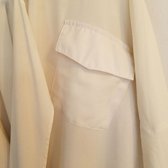 Tobi Cream Drape Twist Sheer Cross Body Blouse - Picture 8 of 8